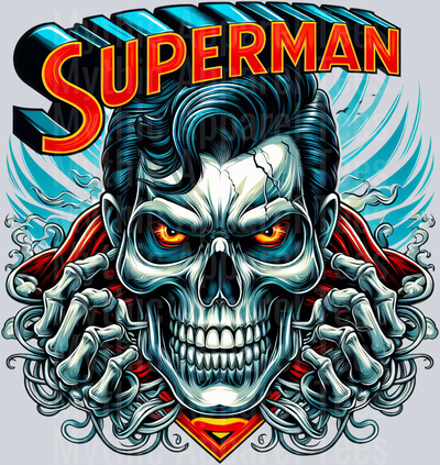 Superman 3 Skull DTF Superhero Transfers