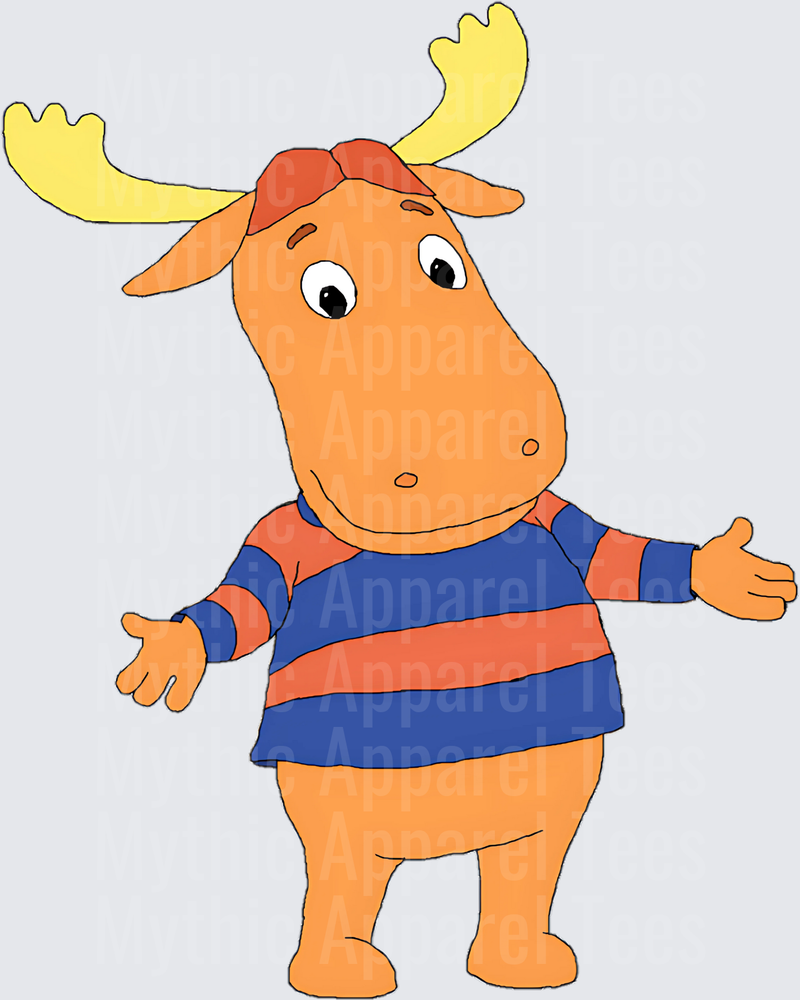 Tyrone the Moose Backyardigans Blue and Orange Striped Shirt Arms Out Pose
