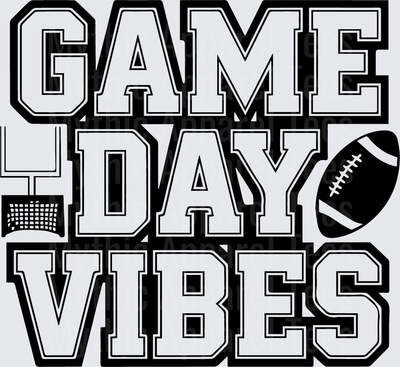 American Football Game Day Vibes Bold Varsity Lettering