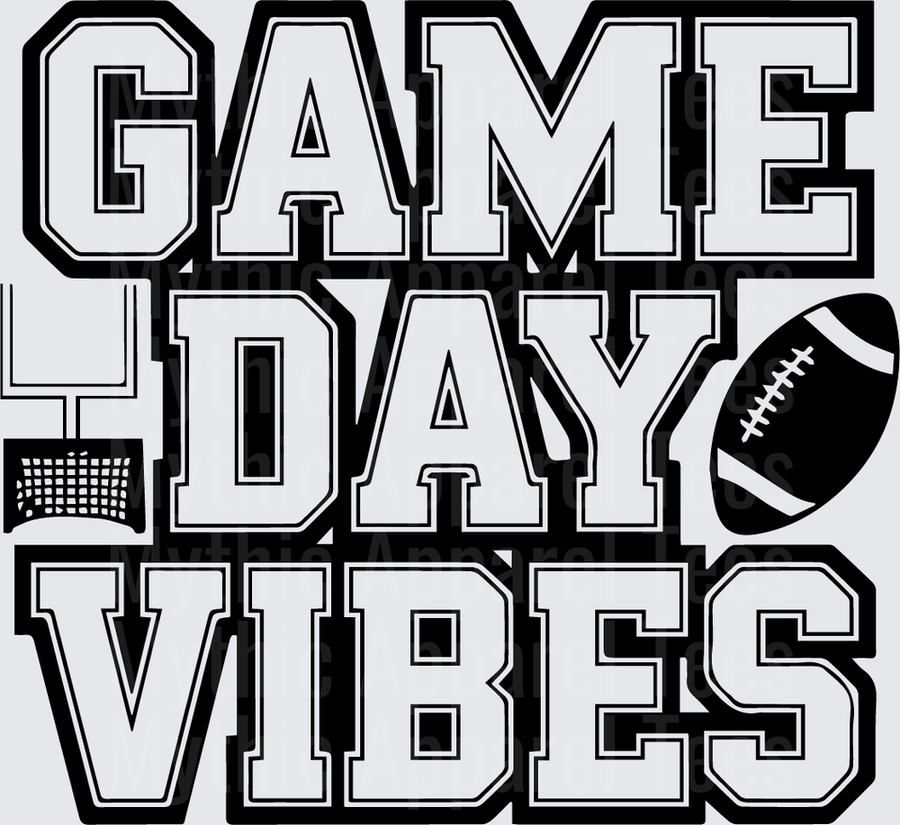 American Football Game Day Vibes Bold Varsity Lettering