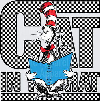 DR Seuss Cat In The Hat Reading Book Checkered Letters