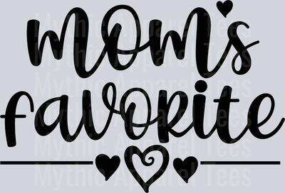 moms favorite Black with hearts DTF Infant - Youth Girl Transfers