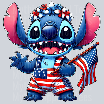 Stitch 4th Of July Patriotic 1 DTF Stitch 4th Of July Transfers