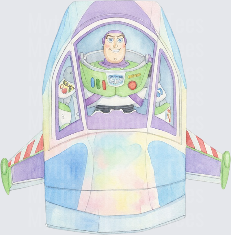 Toy Story 5 Buzz Lightyear Watercolor Rocket Ship Cockpit