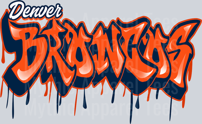 Broncos Tri Color Airbrush DTF NFL Transfers