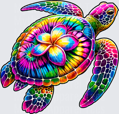 Hawaiian Sea Turtle Tie-Dye Hawaii Vacation Beach Summer T-Shirt