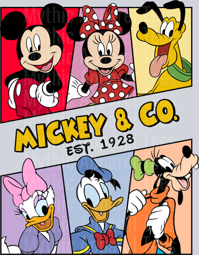 Mickey And Co Split Screen Cast Classic DTF Disney Transfers