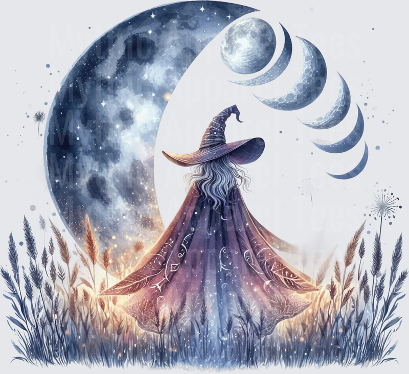 Halloween Gothic Witches Mystic Moon Phases Watercolor Cloak