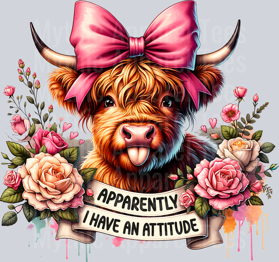 Apparently I have an Attitude Highland Cow DTF Highland Cow Transfers