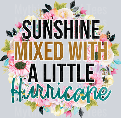 Sunshine Mixed With A Little Hurricane DTF Sarcastic Sassy Transfers