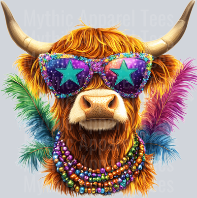 AZ796 Mardi Gras Highland Cow (38)