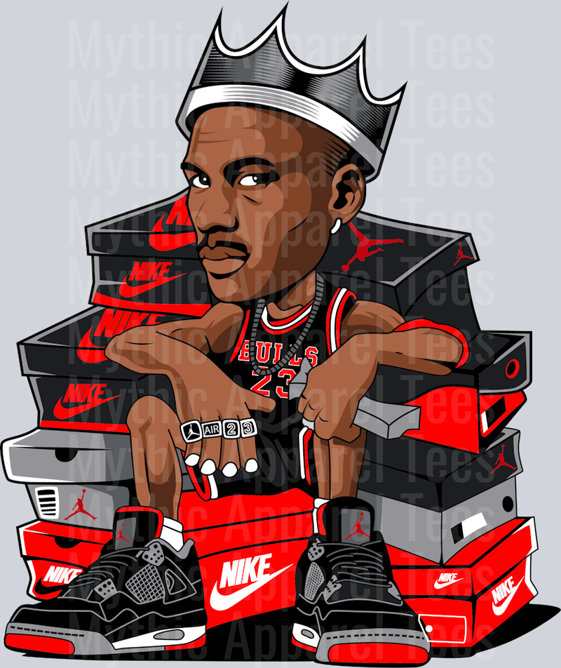 KING GOAT Jordan on boxes of Jordans Michael Jordan Chicago Bulls Jordans Nike DTF Michael Jordan Transfers