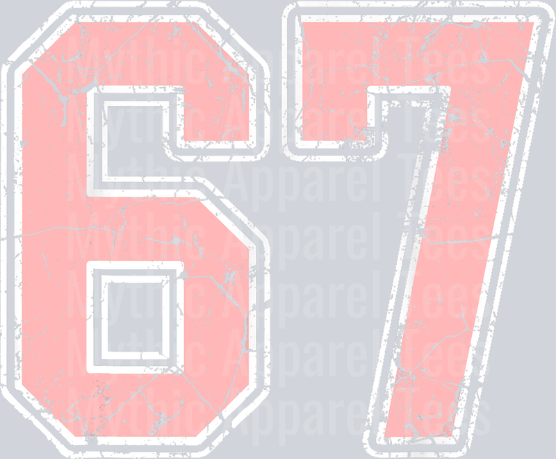 Pink and White Number 67 Jersey Player Uniform #67 Fan T-Shirt
