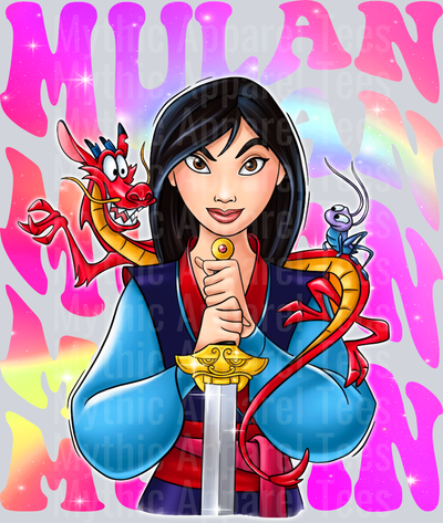 Mulan Disney Princess Stacked Name Disney