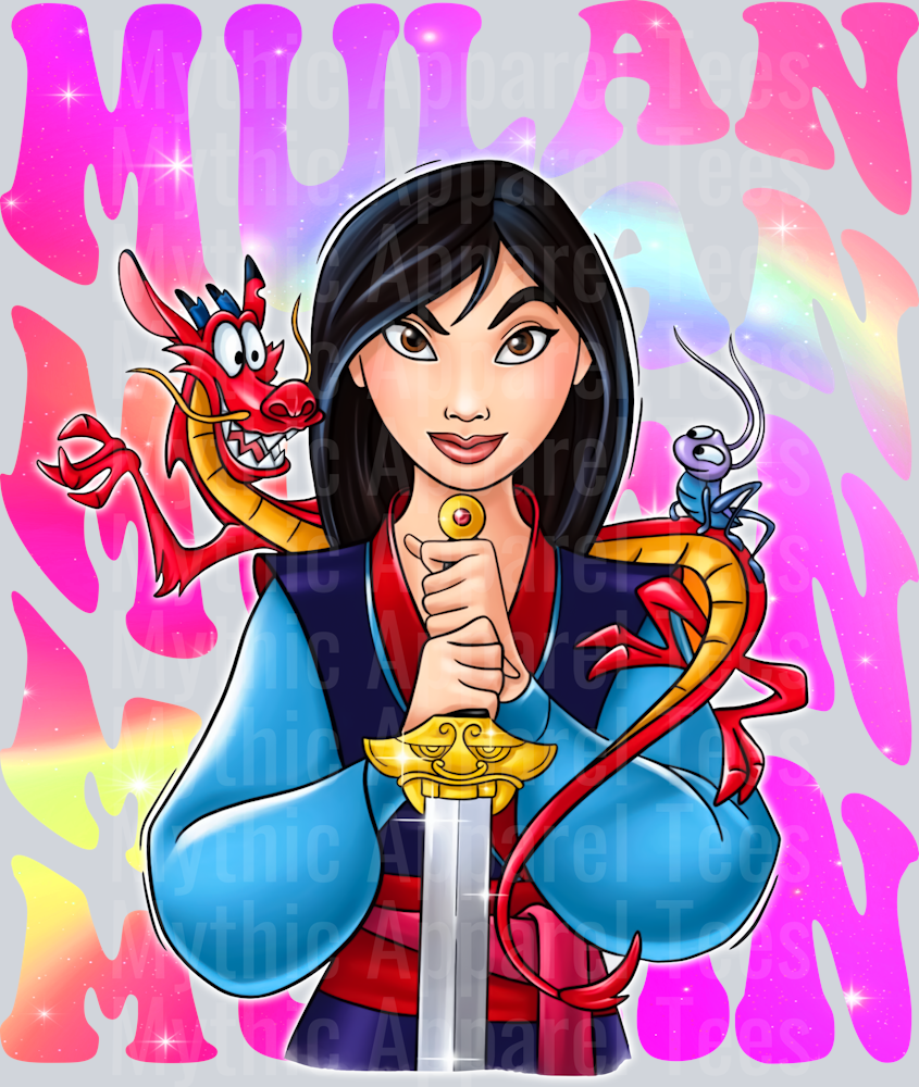Mulan Disney Princess Stacked Name Disney