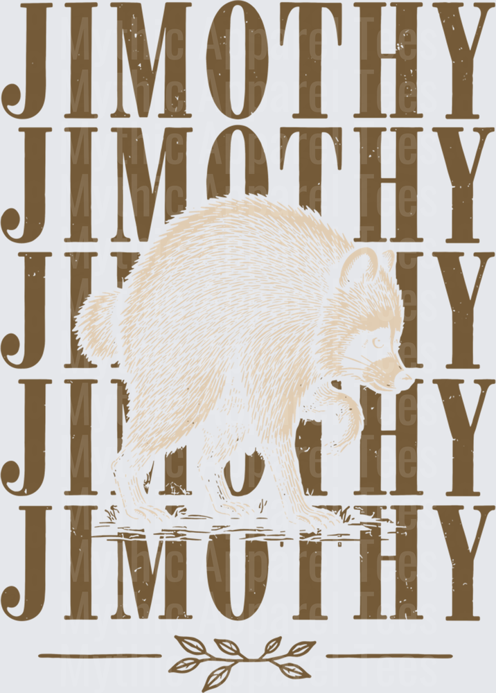 Jimothy Raccoon Stacked Rustic Brown Vintage Nature Design