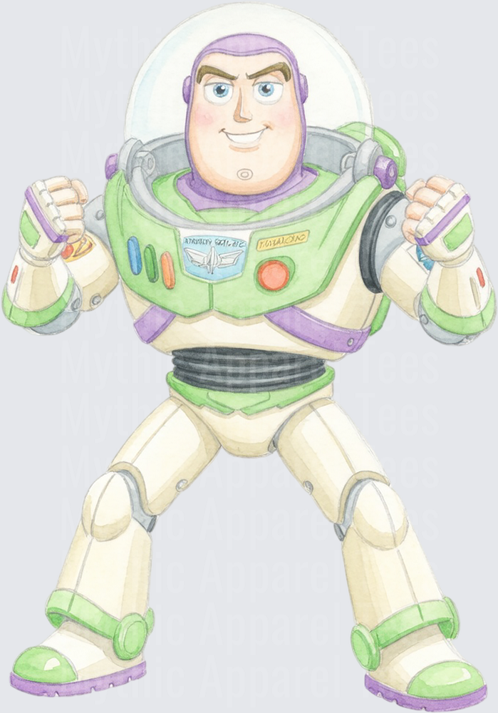 Toy Story 5 Buzz Lightyear Watercolor Power Pose Art