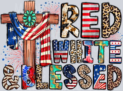 Red white and Blessed Religious Patriotic
