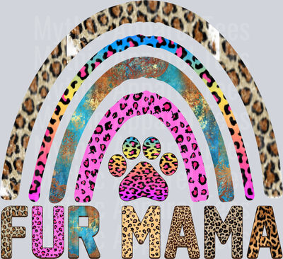 Fur Mama Arch and paw print DTF Dog Transfers