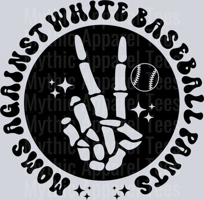 Moms Against White Baseball Pants Pocket School Spirit & Sports