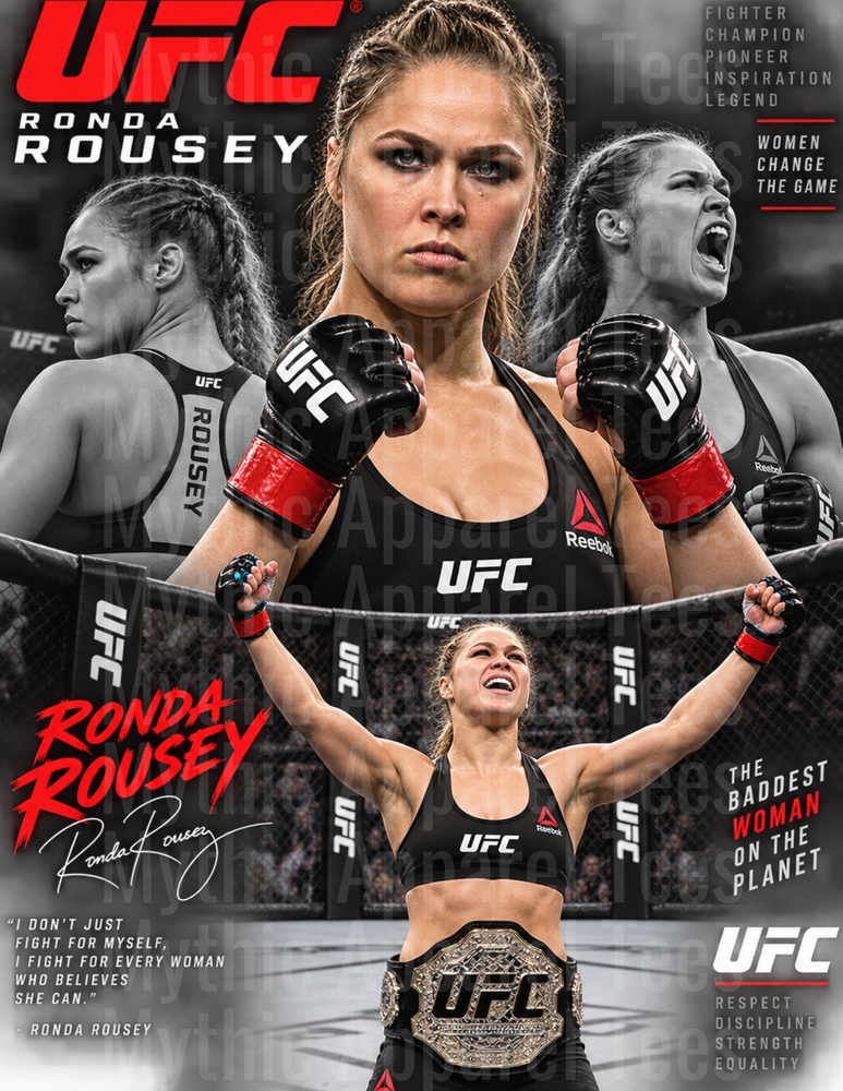 Ronda Rousey UFC Fighter Champion Tribute Collage The Baddest Woman On The Planet