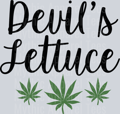 Devil's Lettuce weed plant DTF Weed Transfers