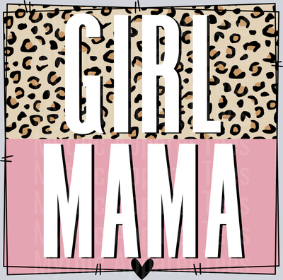 Girl mama leopard frame DTF Mom Transfers