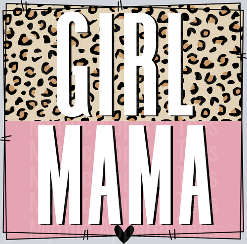 Girl mama leopard frame DTF Mom Transfers