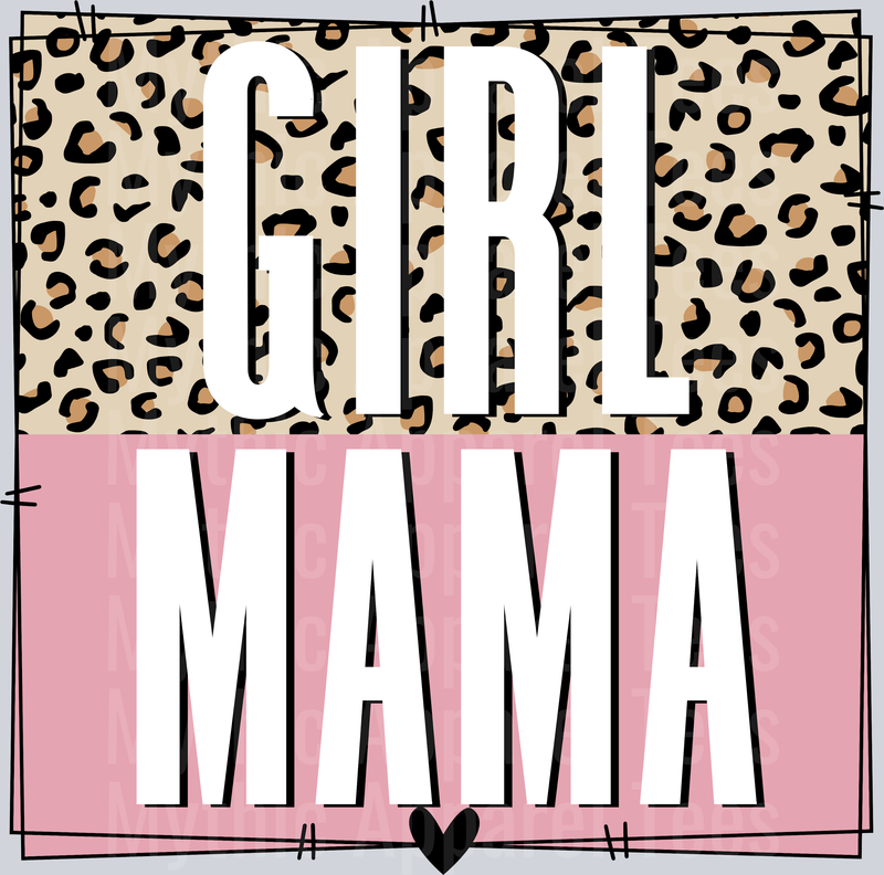 Girl mama leopard frame DTF Mom Transfers