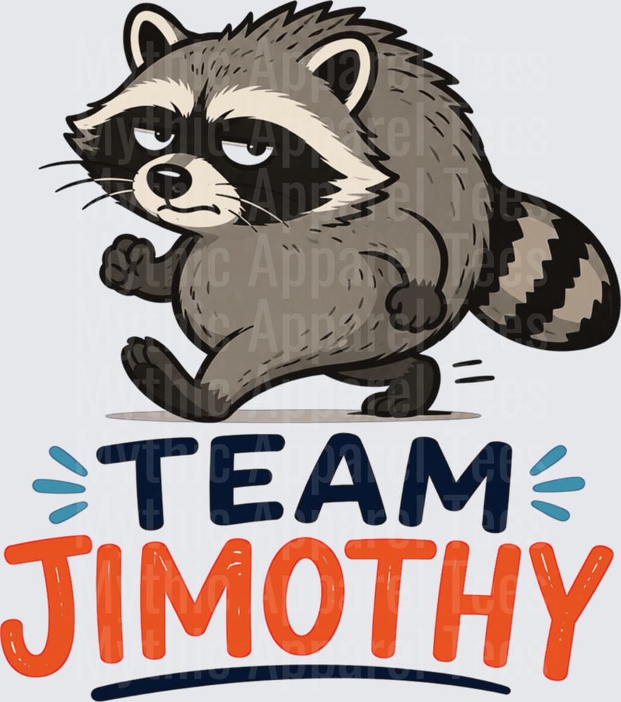 Jimothy Team Jimothy Running Raccoon Cartoon Design