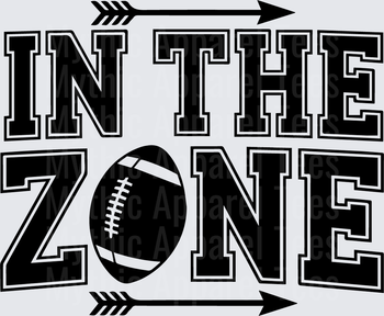 American Football In The Zone Bold Varsity Text with Arrows
