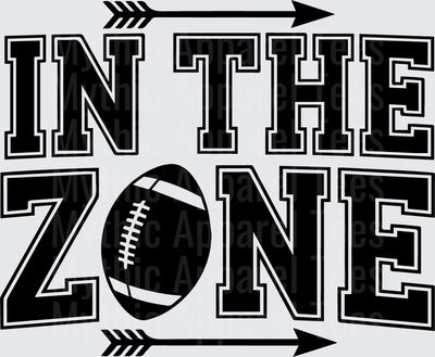 American Football In The Zone Bold Varsity Text with Arrows