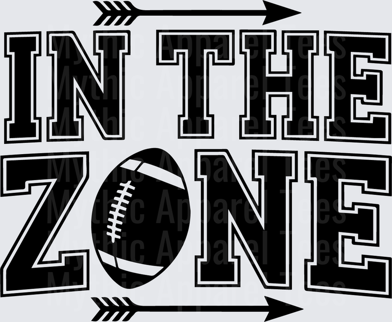 American Football In The Zone Bold Varsity Text with Arrows