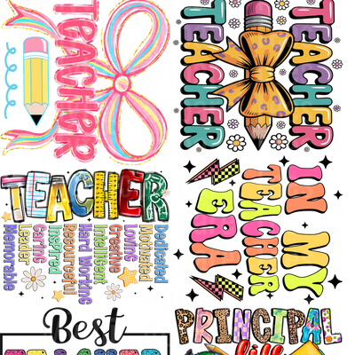 TEACHER VARIETY GANG SHEET 10 FULL SIZE IMAGES