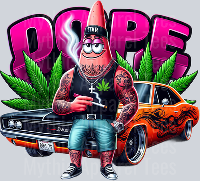 Patrick Sponge Bob Weed Plant Smoking Pop Culture DTF Weed Transfers