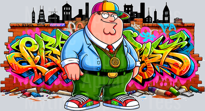 Peter Family Guy 4 Graffiti DTF Pop Culture Transfers