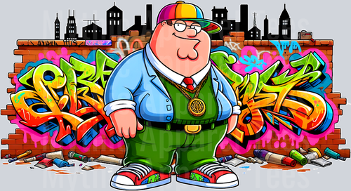 Peter Family Guy 4 Graffiti DTF Pop Culture Transfers
