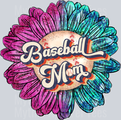 Baseball Mini Sunflower DTF Baseball Transfers