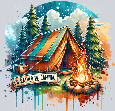 I'd rather be camping DTF Camping Transfers
