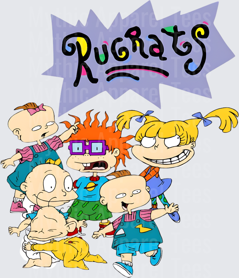 Rug Rats Cast Group Tommy Chuckie Angelica Phil Lil Dil Logo