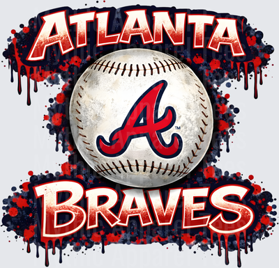 MLB Transfers Atlanta Braves Baseball with Paint Splash Effect