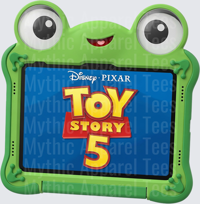 Toy Story 5 Disney Pixar Logo on Green Frog Tablet Case