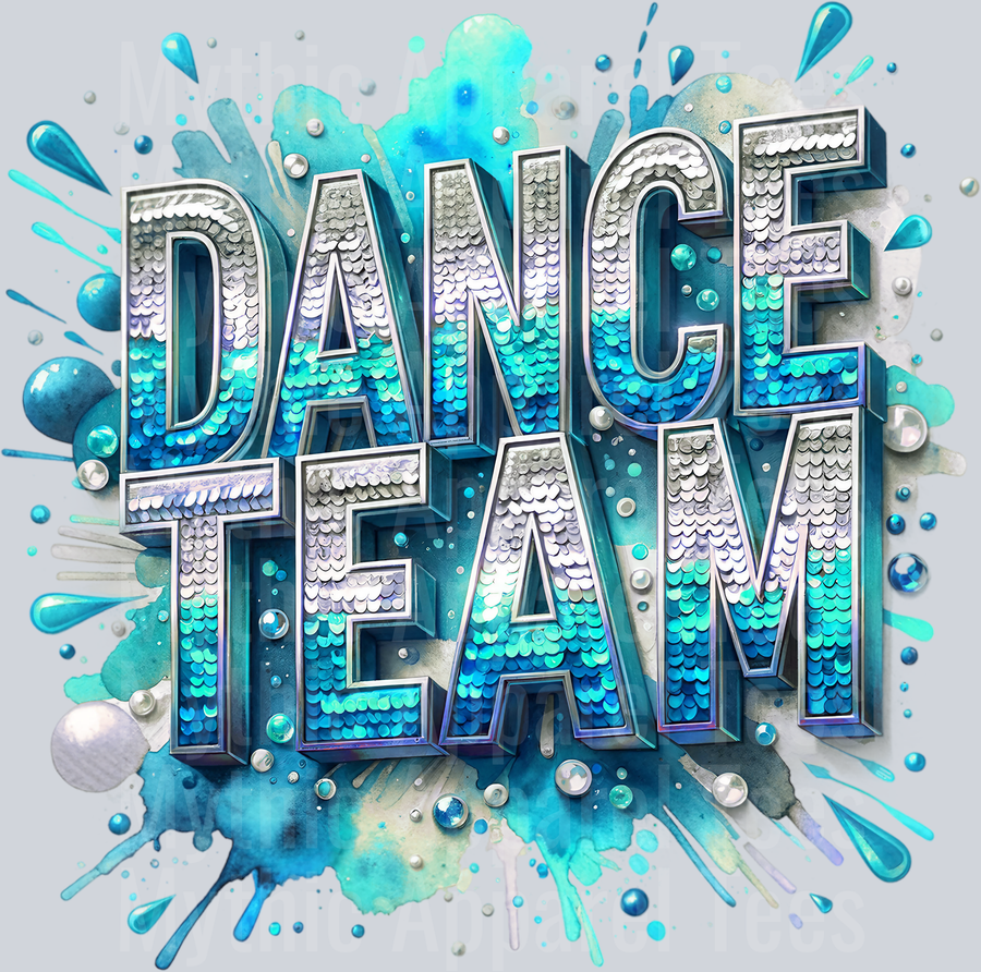 006 Dance Team Sequins Mint DTF Dance Team Transfers