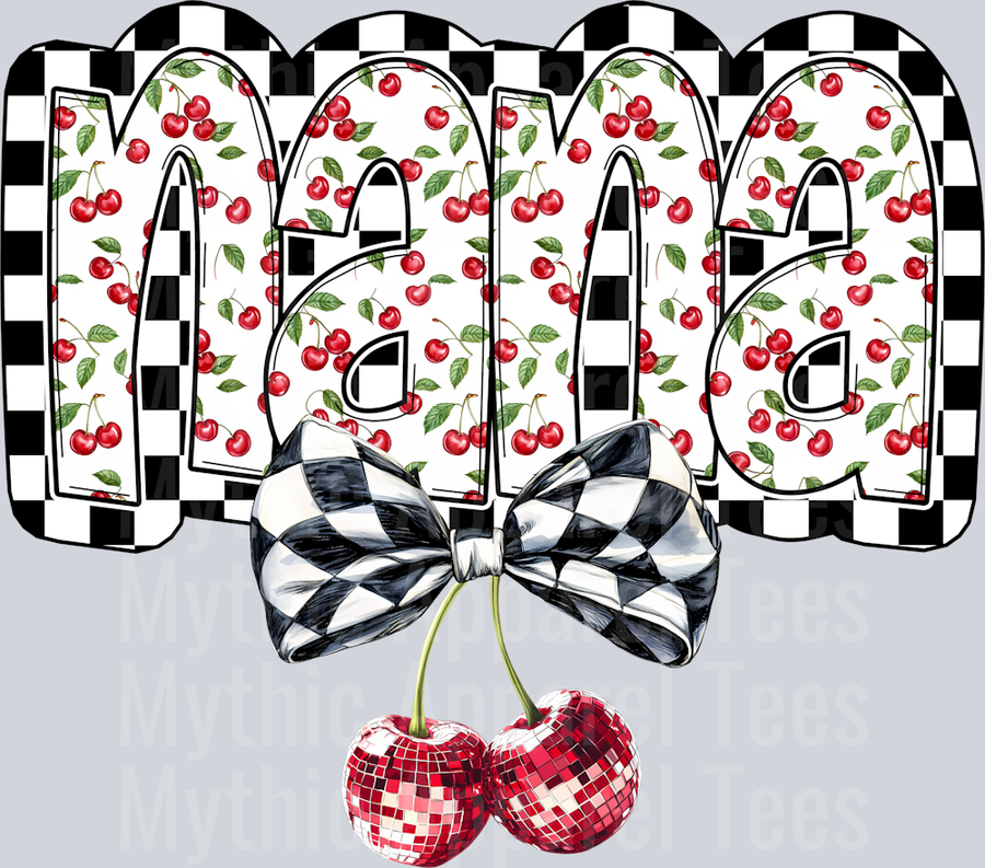 NaNa Cherries and Checkers DTF NaNa Transfers