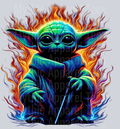 Baby Yoda Fire Glow Grogu DTF Star Wars Transfers