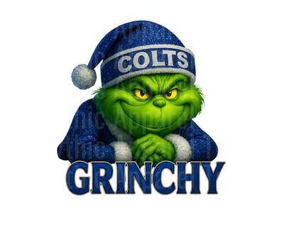 NFL Football Grinchy Grinch Indianapolis Colts Christmas Santa Hat Holiday Design