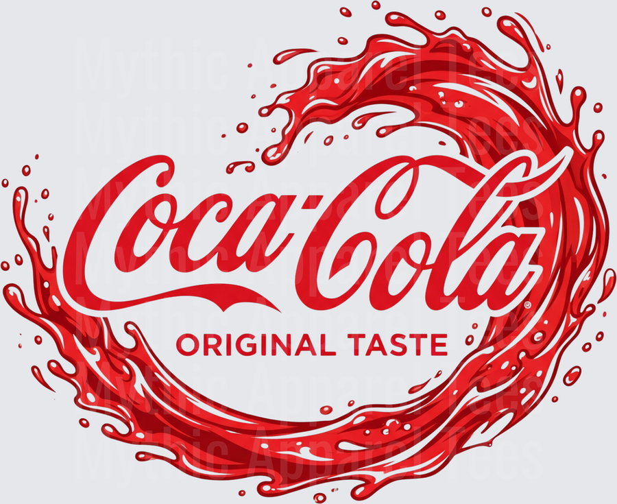 Coke Coca-Cola Original Taste Red Liquid Splash Logo