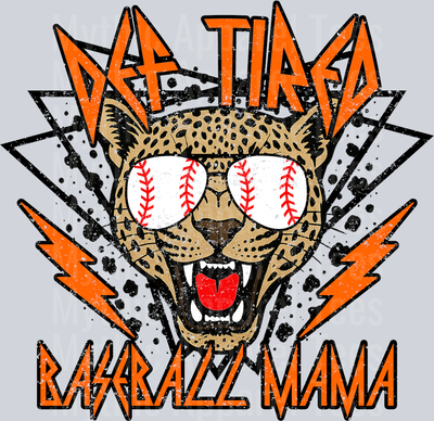 Orange Def Tired Baseball Mama School Spirit & Sports