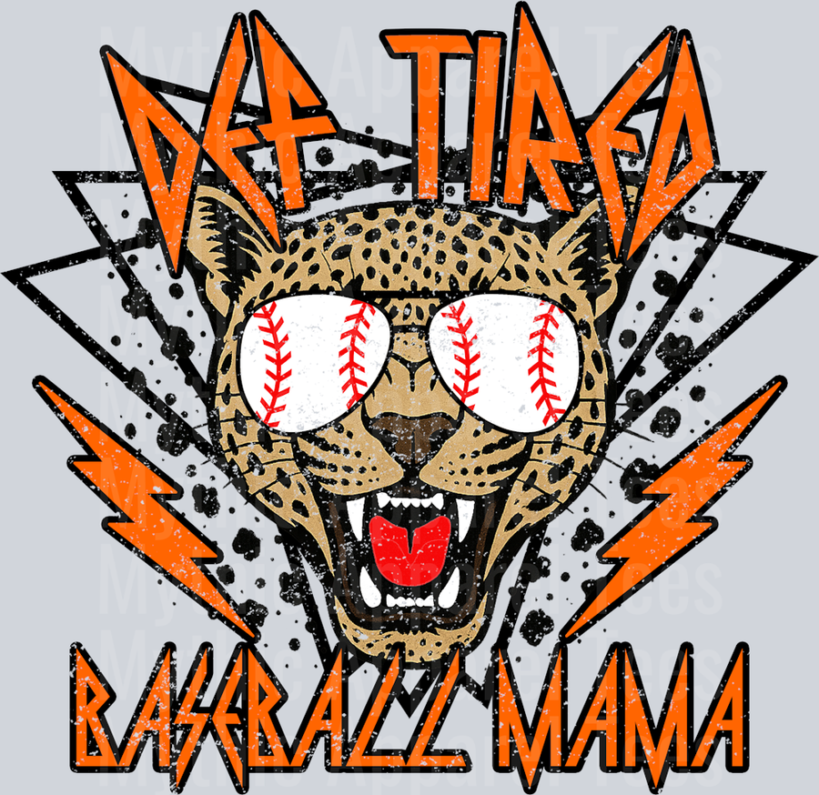 Orange Def Tired Baseball Mama School Spirit & Sports
