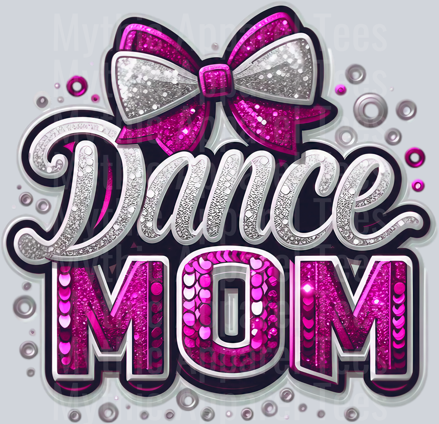 0010 Dance Mom Sequins Pink DTF Dance Mom Transfers